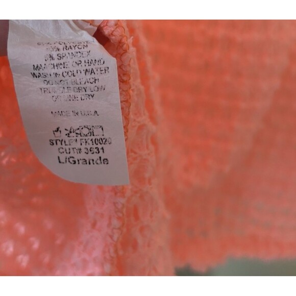 Free Kisses Juniors 3/4 Sleeve Peach Pullover Lightweight Bow Shirt Size Large - Picture 4 of 6